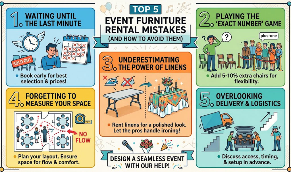 Top 5 Event Furniture Rental Mistakes (And How to Avoid Them)